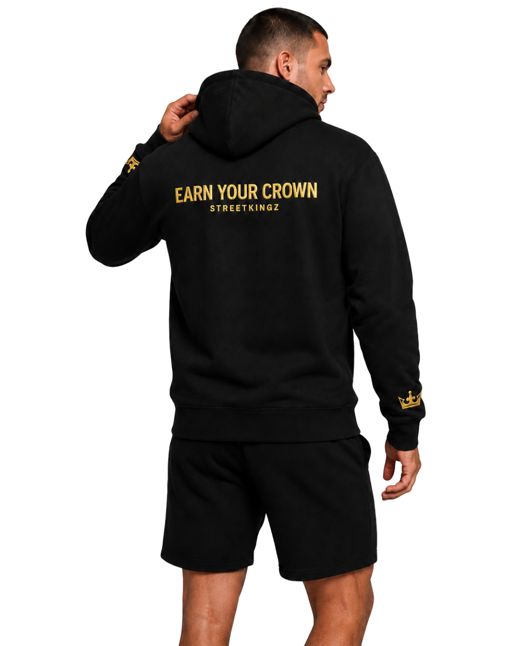 StreetKingz Hoodie — Black / Gold Embroidery