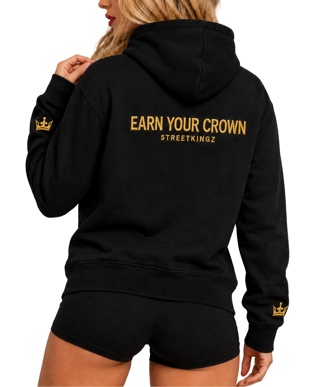StreetKingz Hoodie — Black / Gold Embroidery