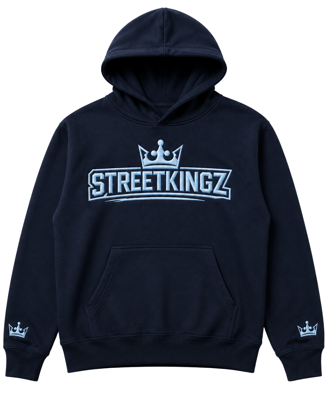 StreetKingz Hoodie — Navy / Baby Blue Embroidery
